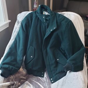 Vintage green members only wool blend bomberjacket